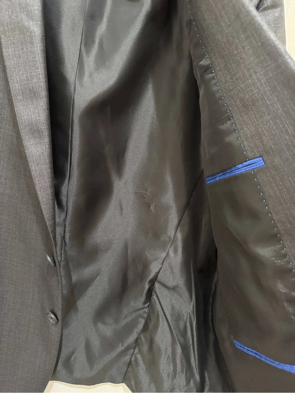 Kenneth Cole Men’s 2-Piece Suite Dark Gray Glenn check 46R 40W